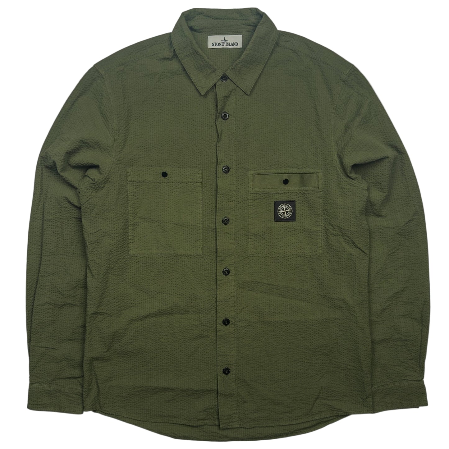 S/S 20 Stone Island Seersucker Overshirt - Khaki