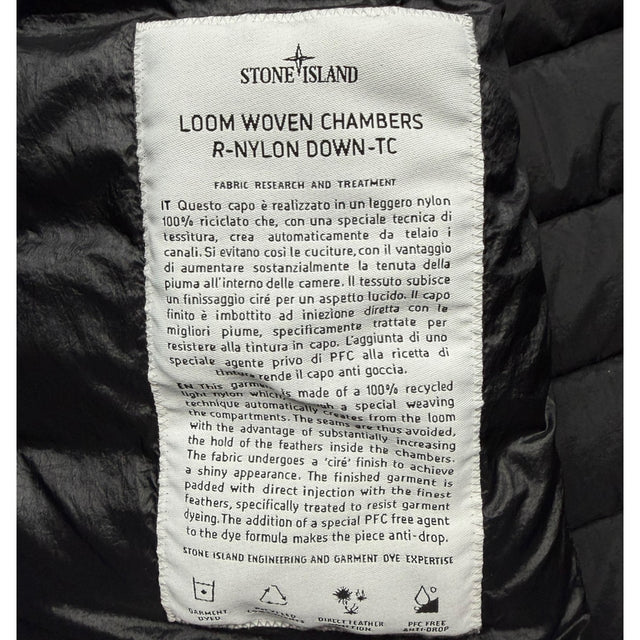 S/S 24 Stone Island Loom Woven Chambers R-Nylon Down TC Puffer Jacket - Black