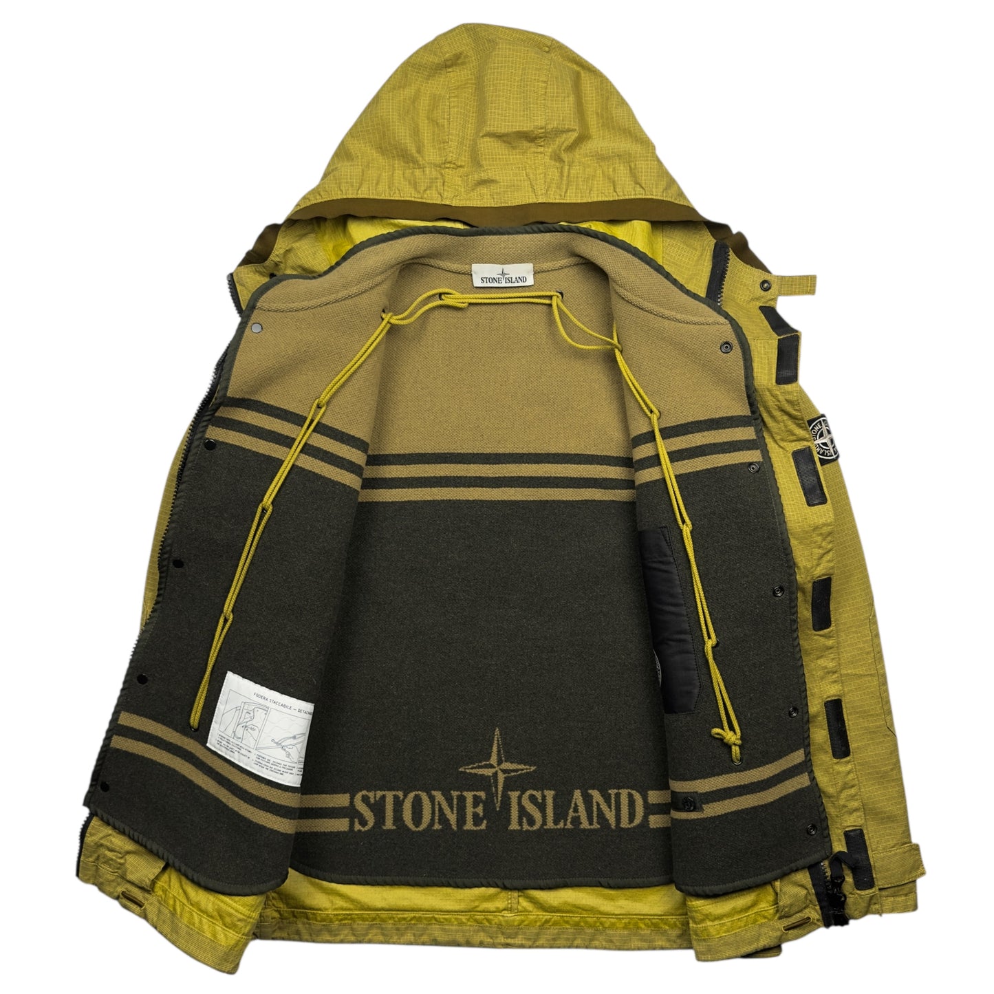 A/W 19 Stone Island Reflective Weave Ripstop TC Parka Jacket with Panno Jacquard Lining
