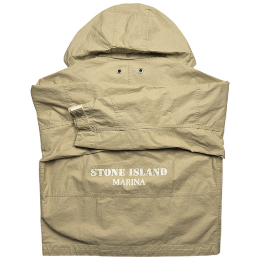 S/S 24 Stone Island Marina Raw Plated Linen Jacket - Beige