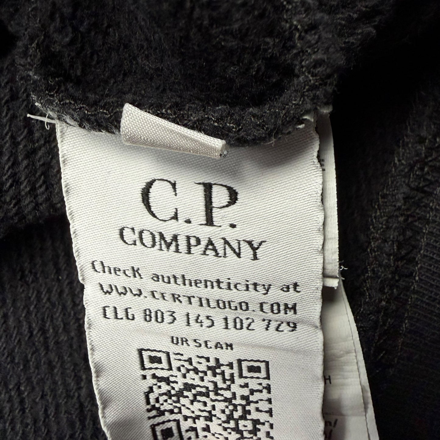 C.P. Company Diagonal Raised Fleece Crewneck Sweater - Black