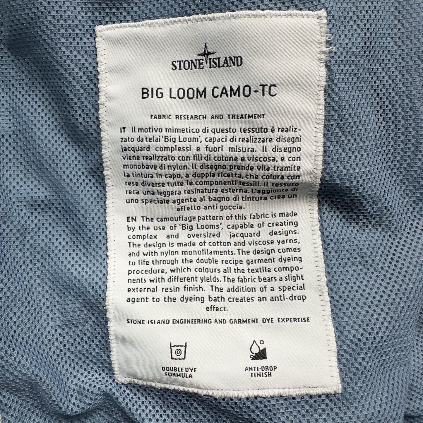 S/S 20 Stone Island Big Loom Camo TC Flight Jacket