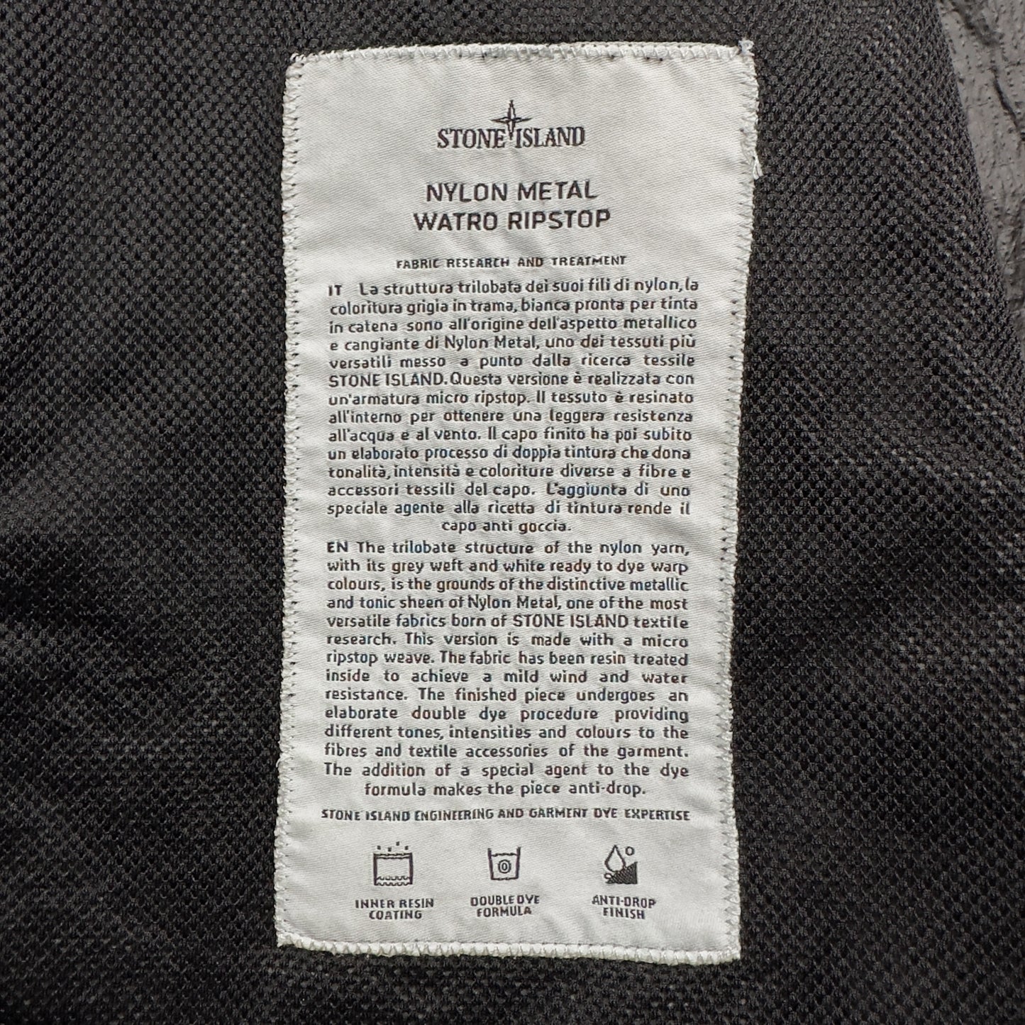 S/S 19 Stone Island Nylon Metal Watro Ripstop Windbreaker Jacket - Black