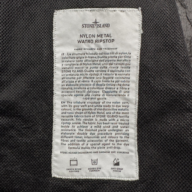 S/S 19 Stone Island Nylon Metal Watro Ripstop Windbreaker Jacket - Black