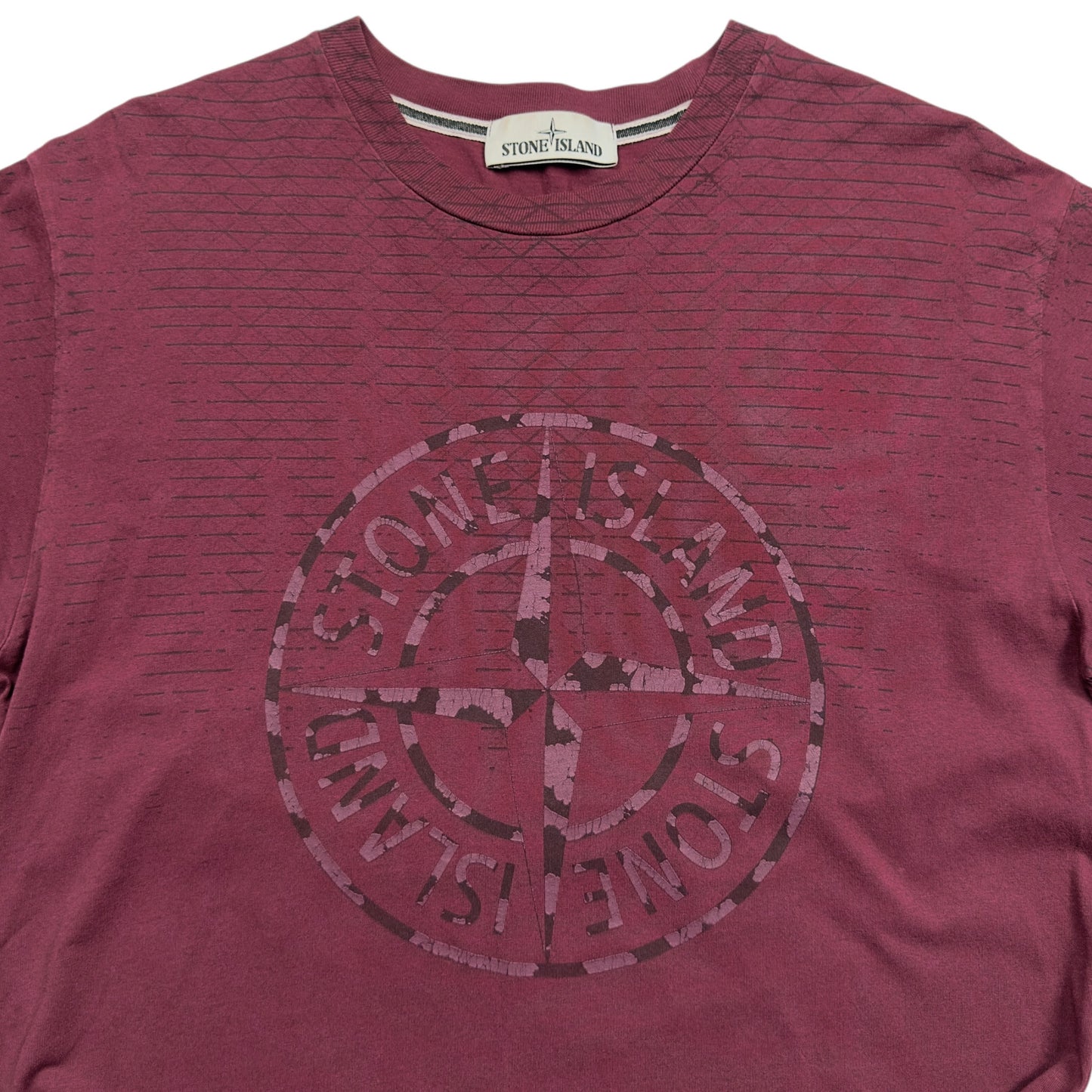 A/W 17 Stone Island Logo Print T-Shirt - Burgundy