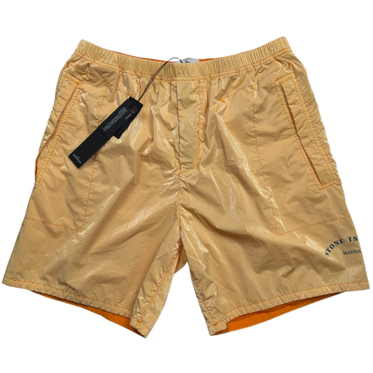 S/S 23 Stone Island Marina Rip Stop Prismatico Shorts - Orange