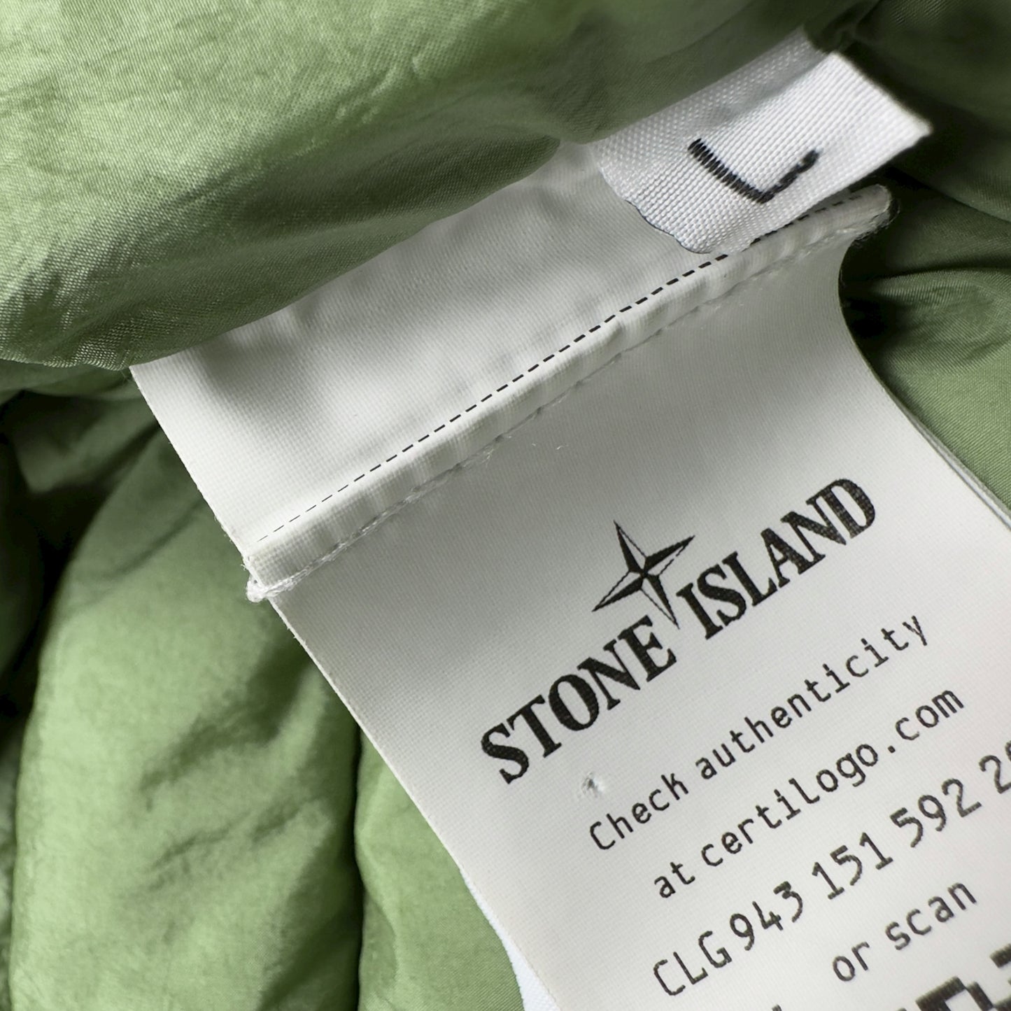 S/S 23 Stone Island Loom Woven Chambers R-Nylon Down TC Puffer Jacket - Sage Green