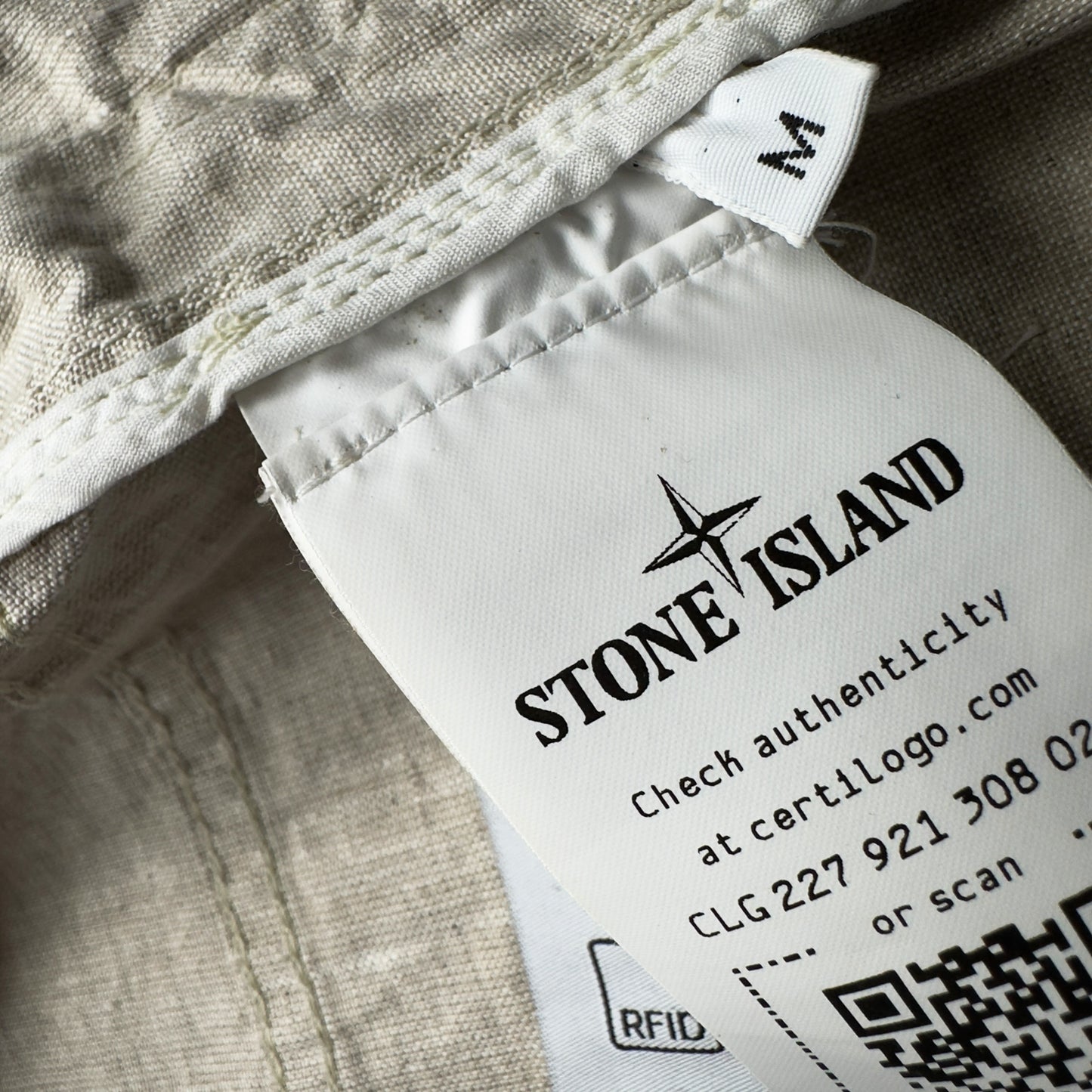 S/S 24 Stone Island Marina Raw Plated Linen Jacket - Beige