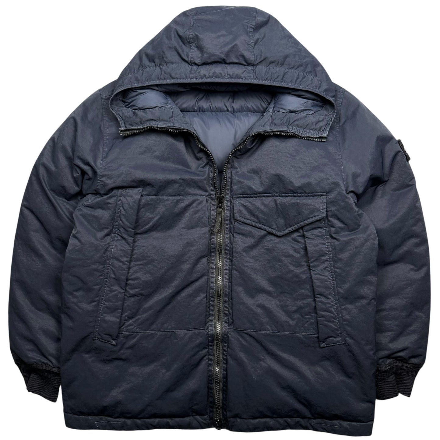 A/W 22 Stone Island Opaque Nylon Twill Down-TC Balaclava Puffer Jacket - Navy