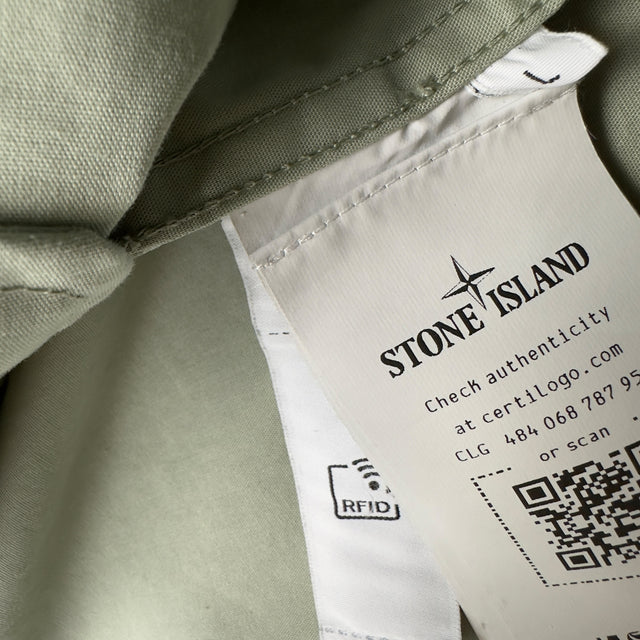 S/S 25 Stone Island Mussola Gommata TC Overshirt Jacket - Sage Green