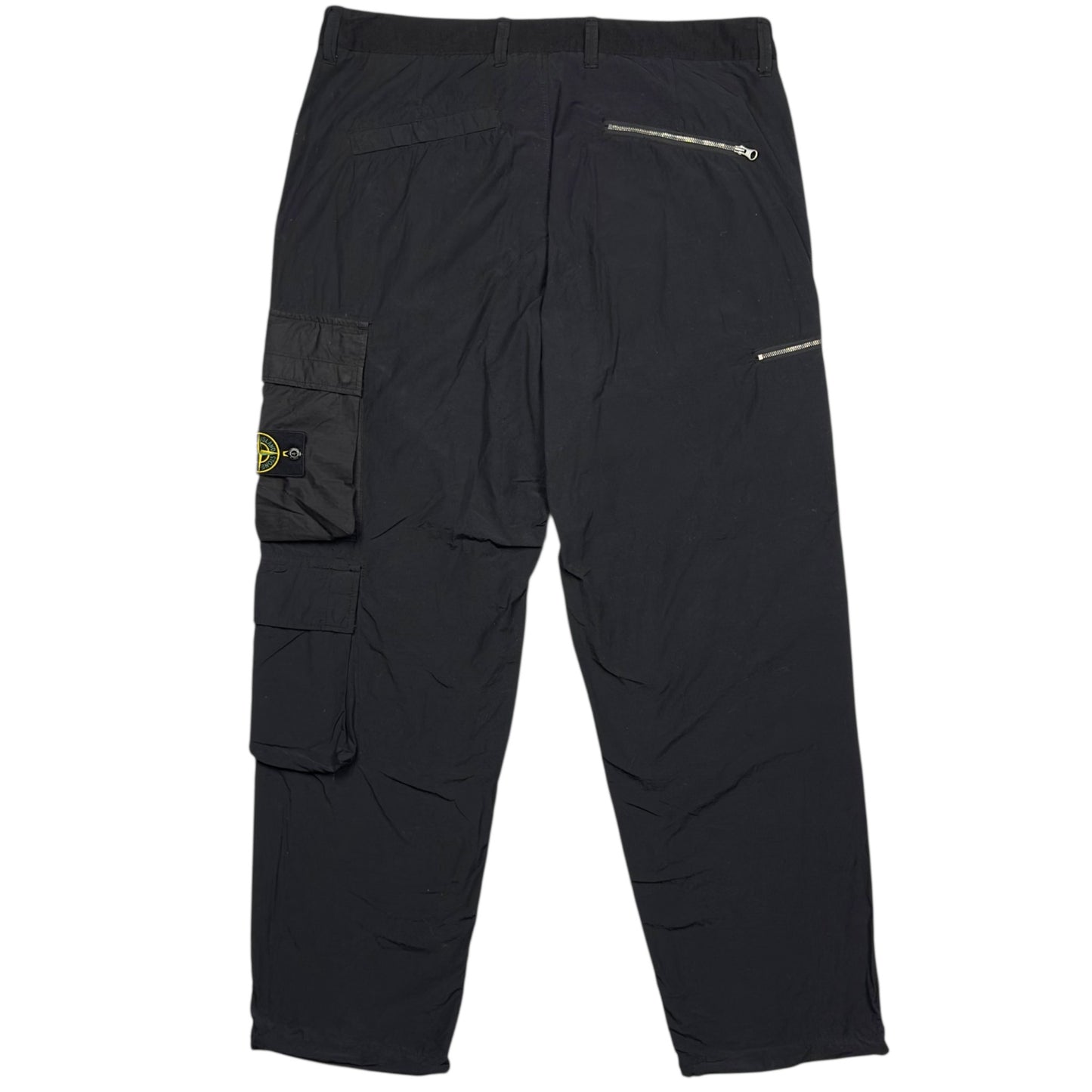S/S 23 Stone Island Mixed Material Loose Fit Cargo Trousers - Black
