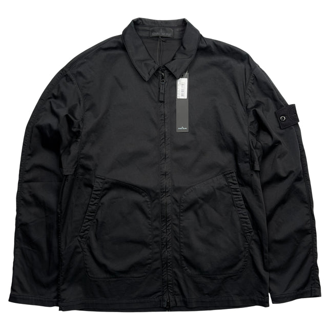 S/S 22 Stone Island Ghost Stretch Cotton Overshirt - Black