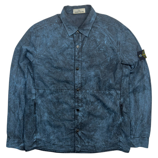 S/S 17 Stone Island House Check Grid Overshirt With Dust Colour Treatment