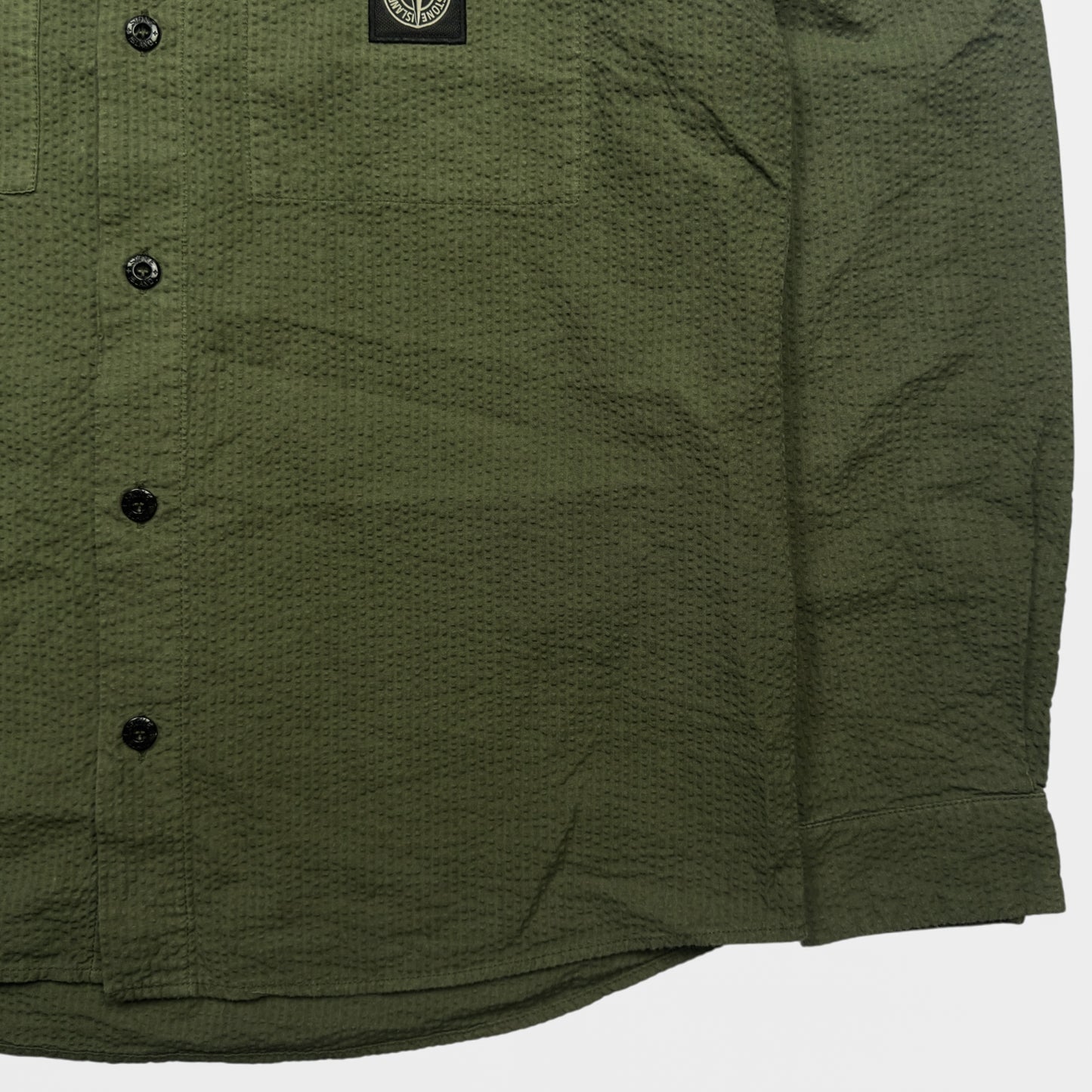 S/S 20 Stone Island Seersucker Overshirt - Khaki