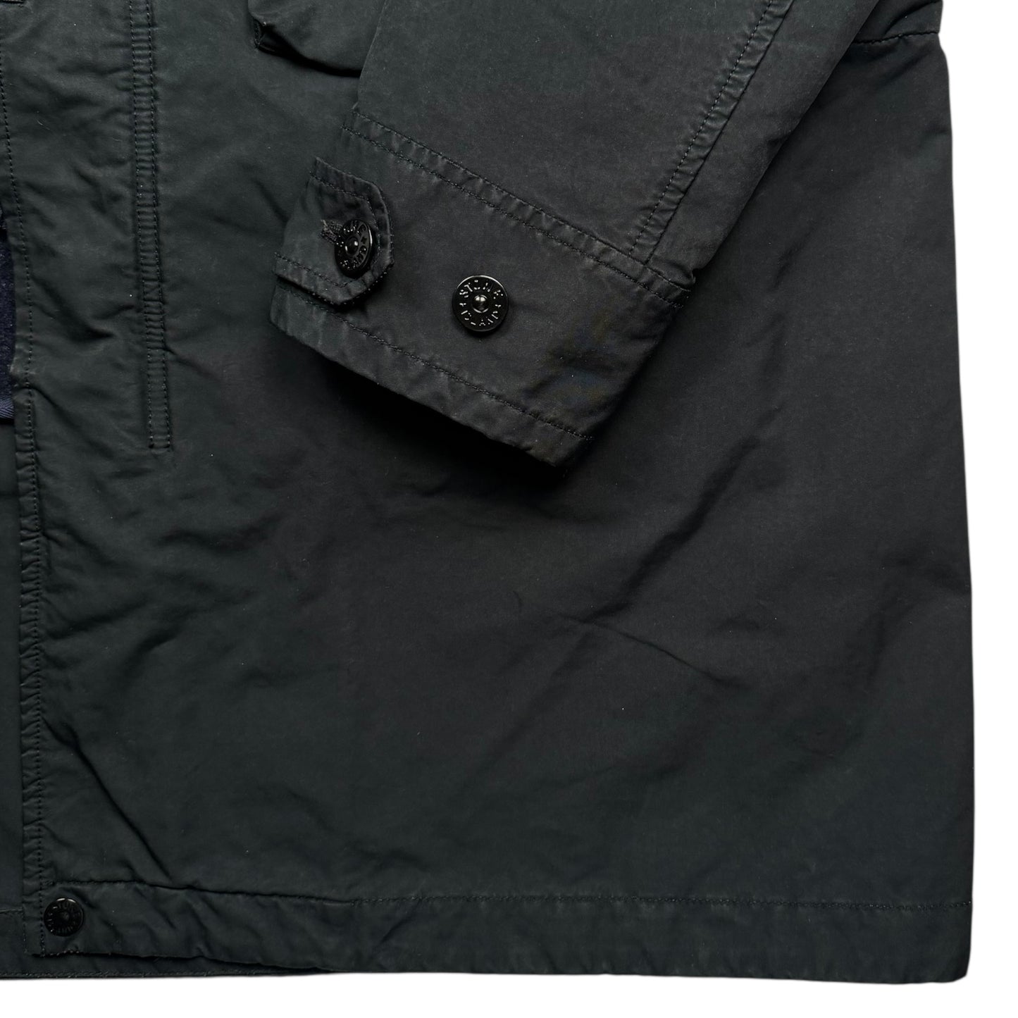 A/W 20 Stone Island David TC Parka Jacket with Knit Wool Lining & Shearling Hood - Black