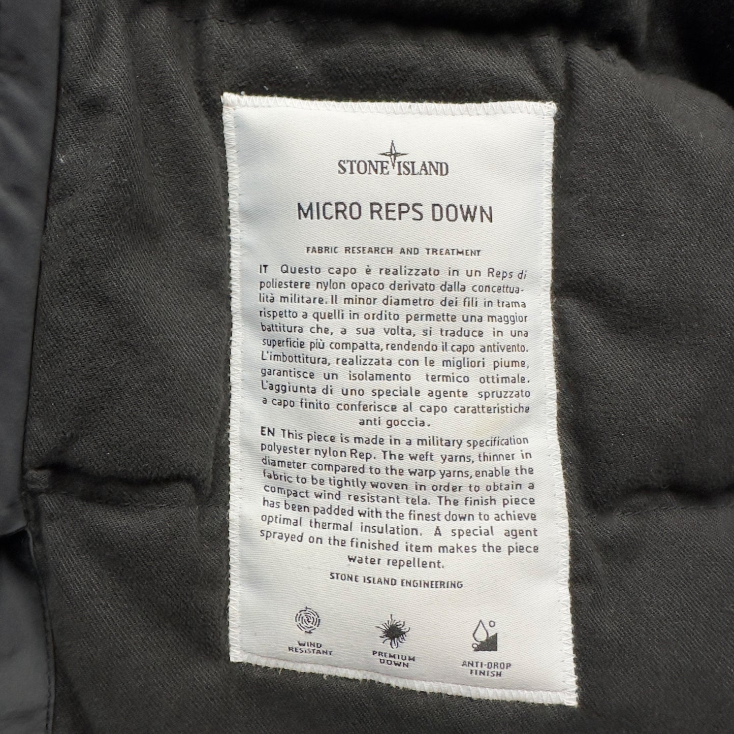 A/W 14 Stone Island Micro Reps Down Puffer Jacket - Black