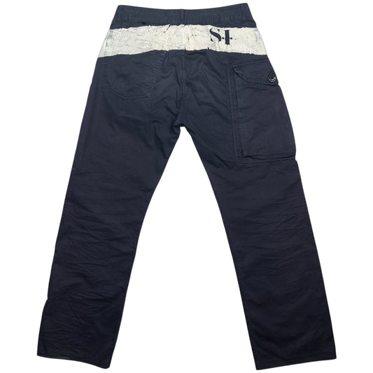 S/S 06 Stone Island Print Trousers - Navy