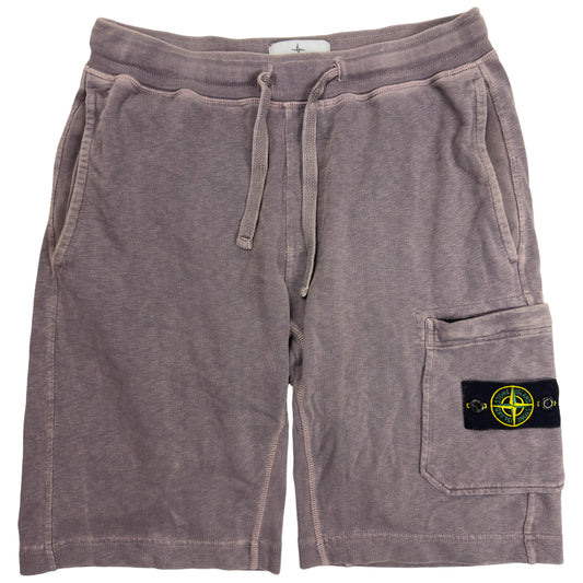 S/S 21 Stone Island Cotton Jersey Cargo Shorts - Grey/Purple