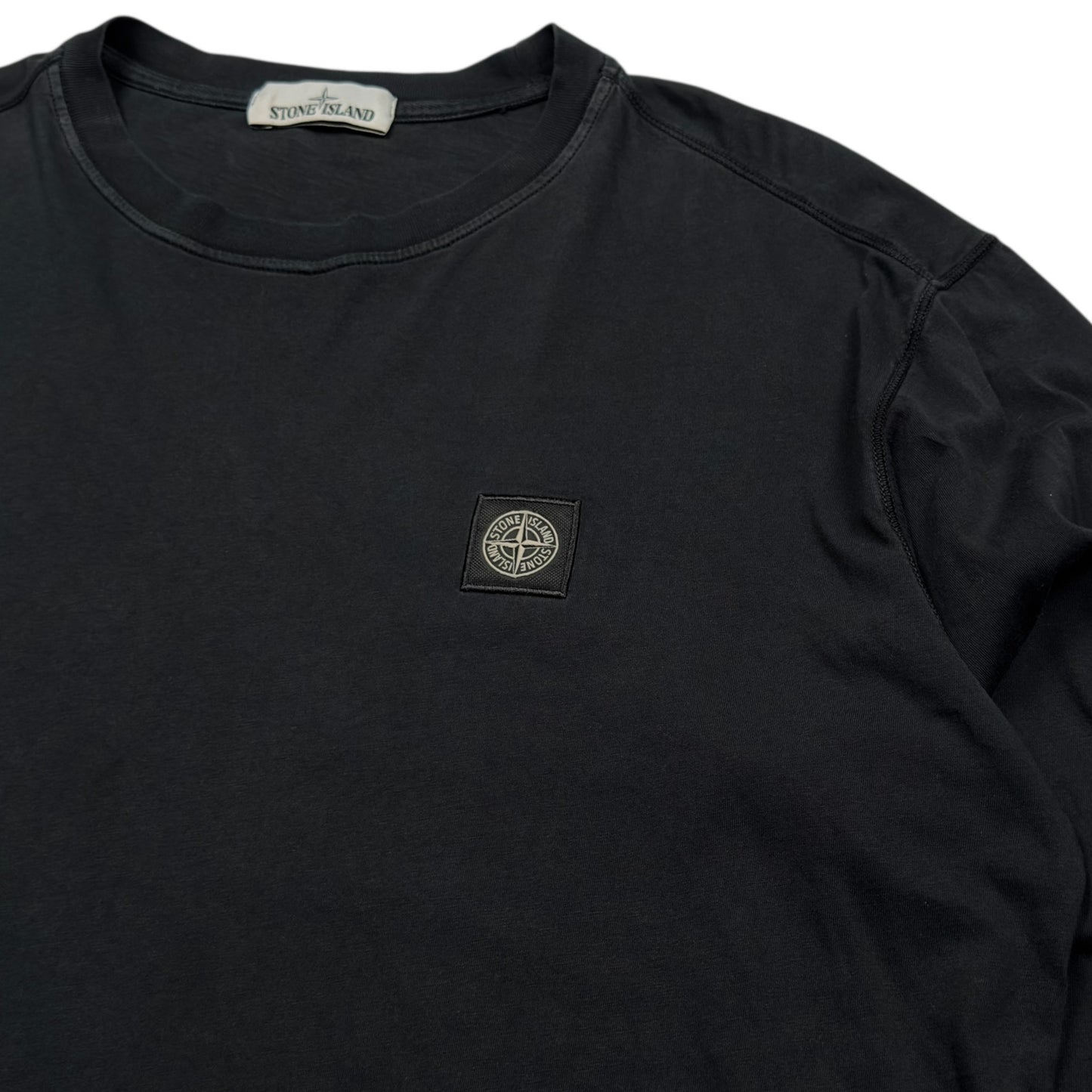 S/S 17 Stone Island Long Sleeve Patch T-Shirt - Black