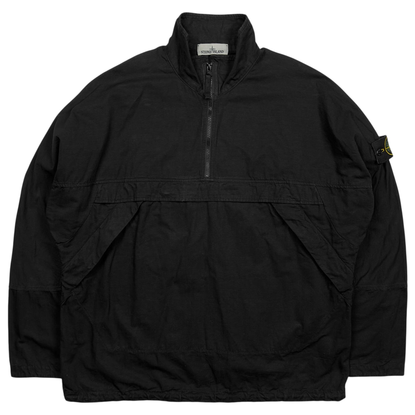 A/W 20 Stone Island Quarter Zip Ripstop Smock - Black