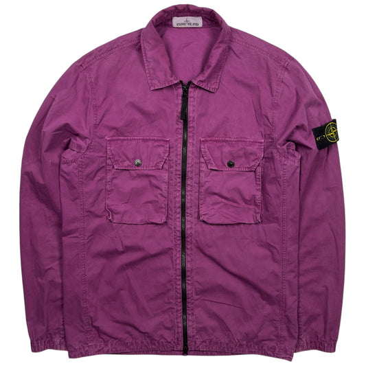 A/W 21 Stone Island Brushed Cotton Overshirt - Purple