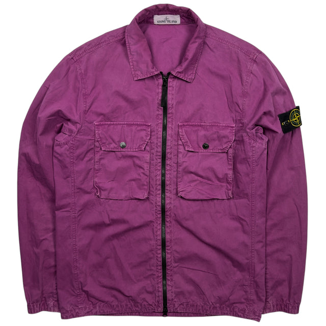 A/W 21 Stone Island Brushed Cotton Overshirt - Purple