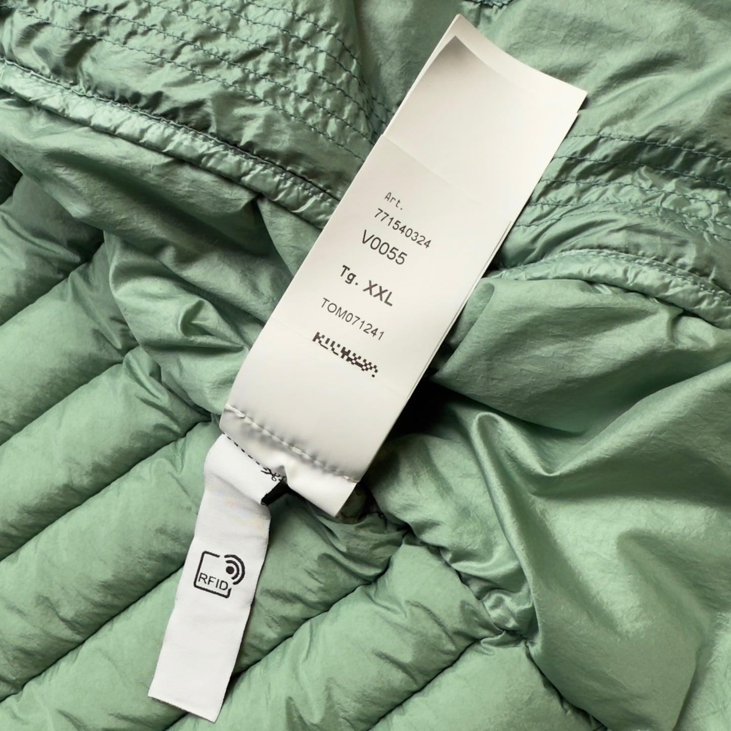 A/W 22 Stone Island Loom Woven Chambers R-Nylon Down TC Puffer Jacket - Sage Green