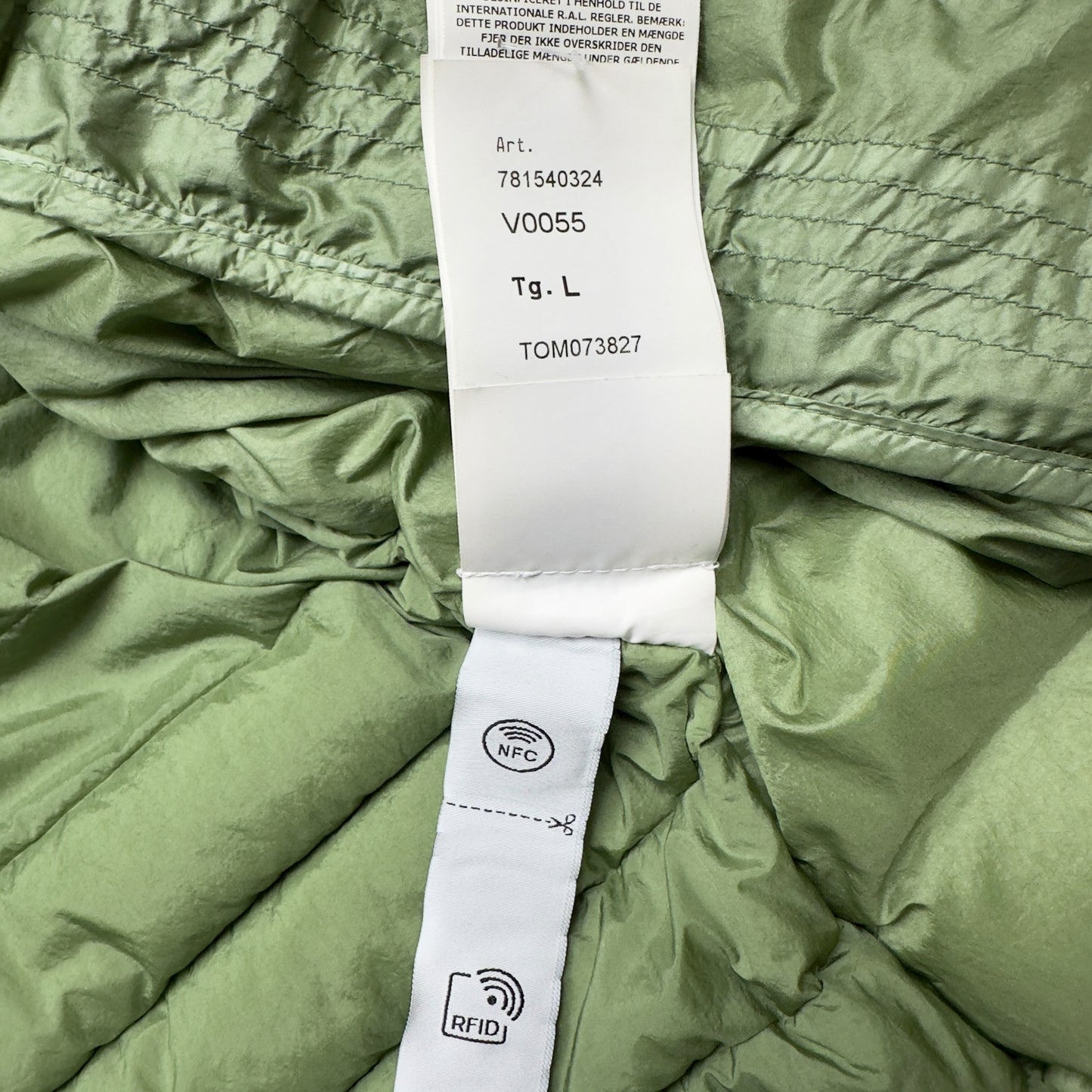 S/S 23 Stone Island Loom Woven Chambers R-Nylon Down TC Puffer Jacket - Sage Green