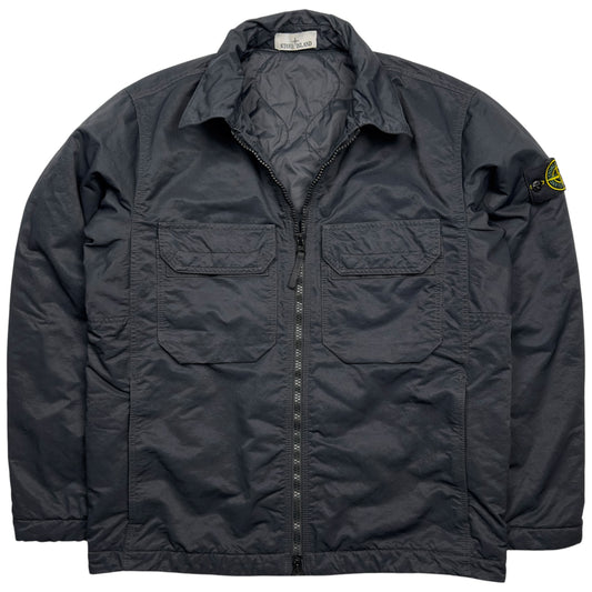 A/W 23 Stone Island Opaque Nylon Twill with Primaloft Overshirt Jacket - Black