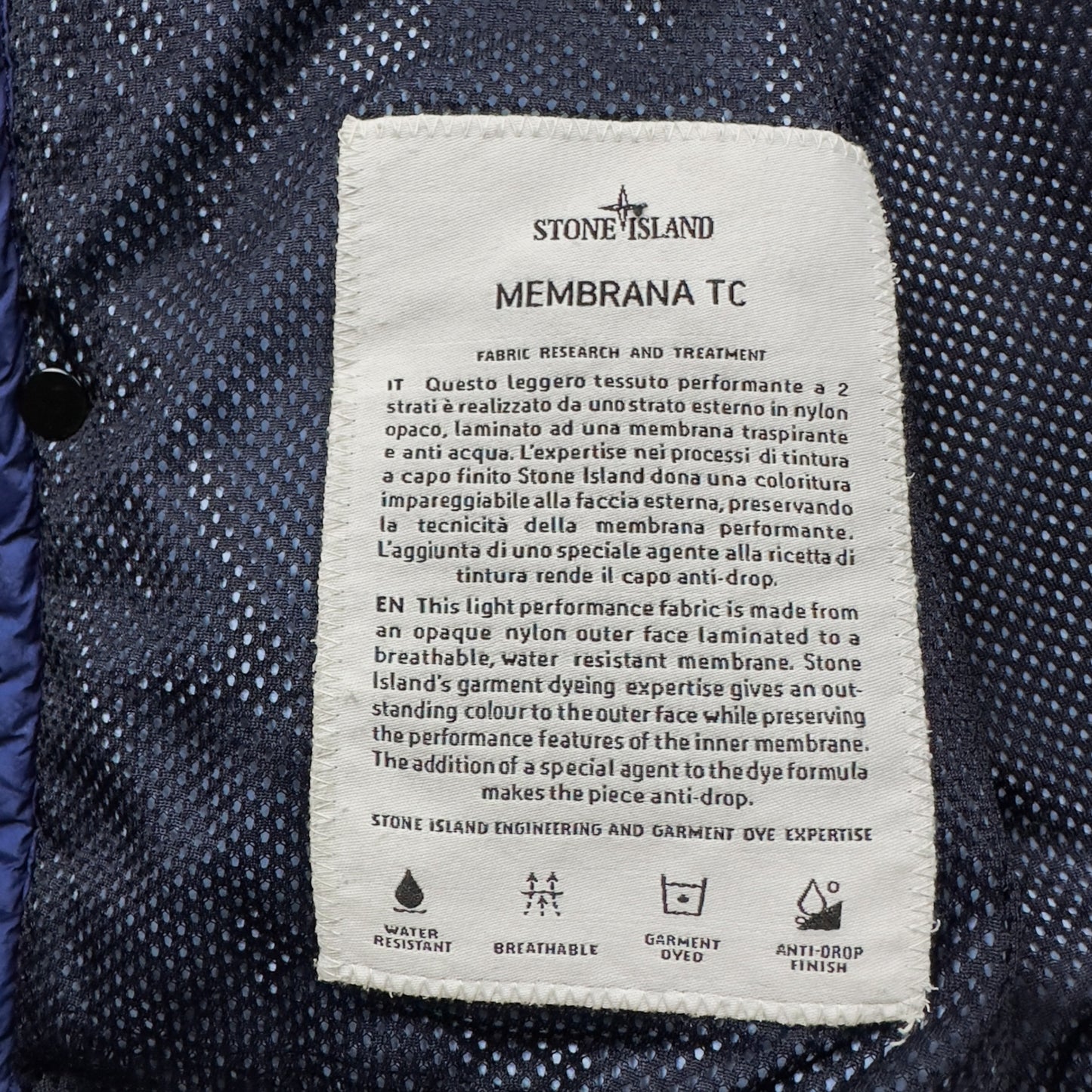 S/S 14 Stone Island Membrana TC Jacket - Navy