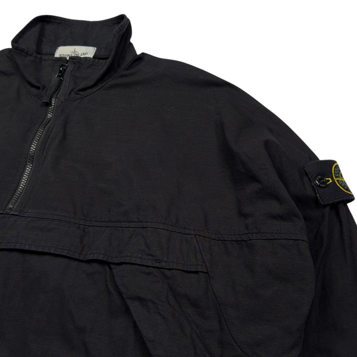 A/W 20 Stone Island Quarter Zip Ripstop Smock - Black