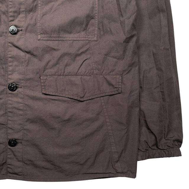 S/S 19 Stone Island Cotton Ripstop Multipocket Overshirt - Dark Brown