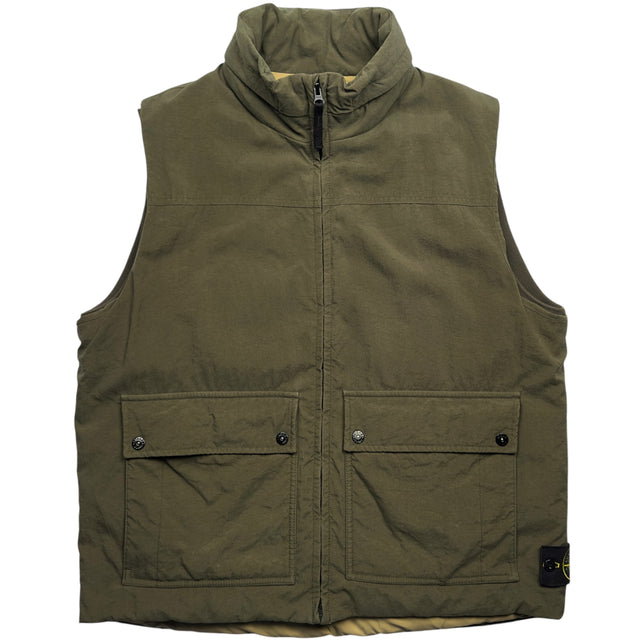 A/W 12 Stone Island Reps Nylon Down Gilet - Olive Green