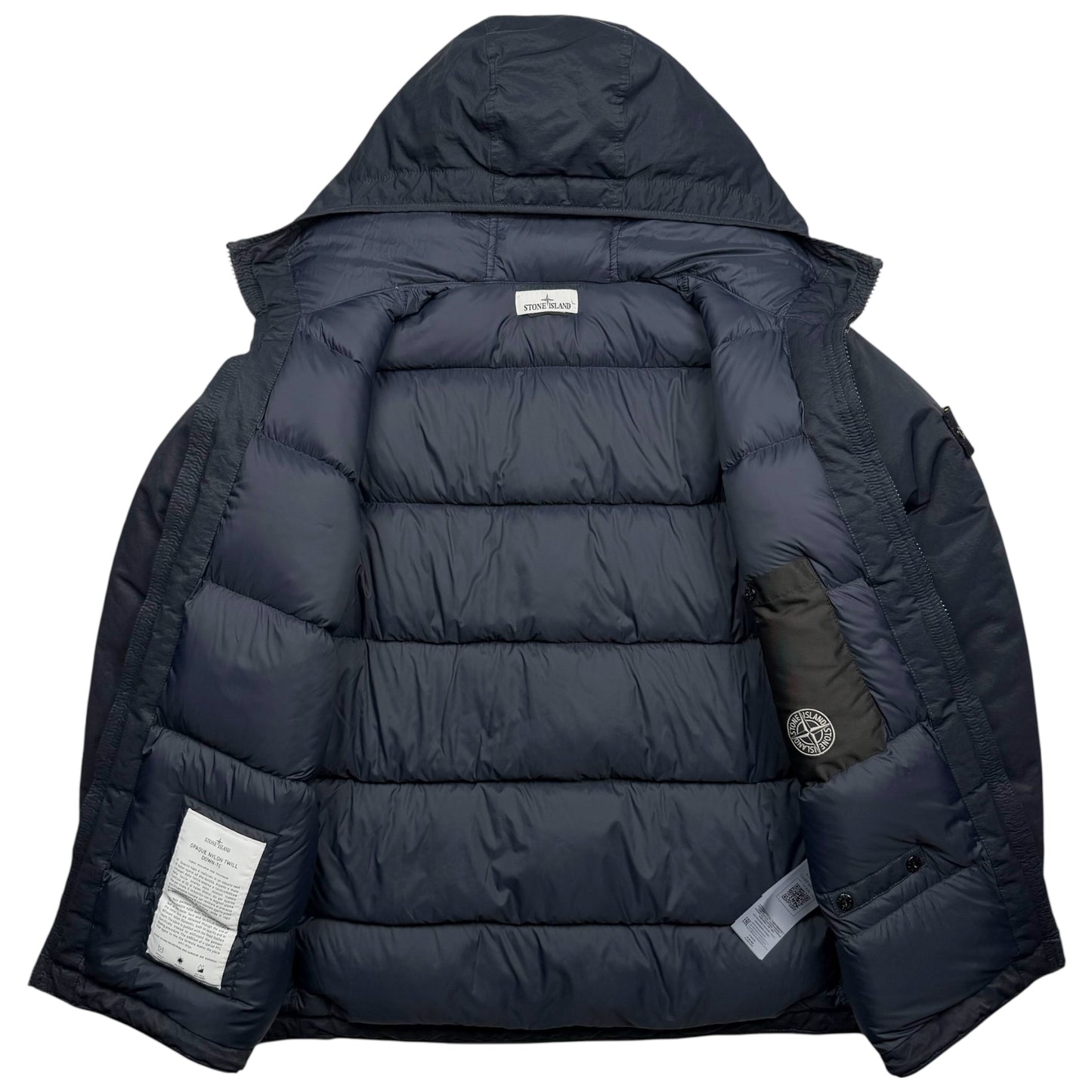 A/W 22 Stone Island Opaque Nylon Twill Down-TC Balaclava Puffer Jacket - Navy