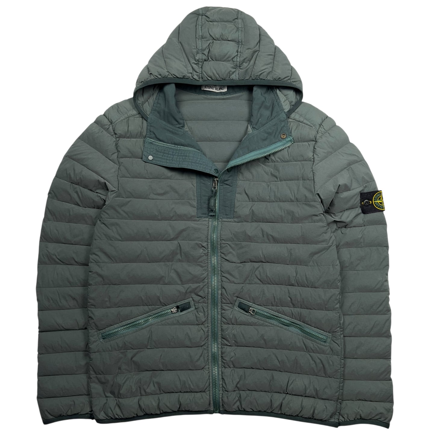 A/W 19 Stone Island Loom Woven Down Chambers Stretch Nylon Down TC Puffer Jacket - Green