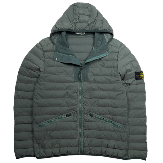 A/W 19 Stone Island Loom Woven Down Chambers Stretch Nylon Down TC Puffer Jacket - Green
