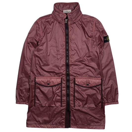 A/W 19 Stone Island Lamy Flock Trench Coat - Burgundy