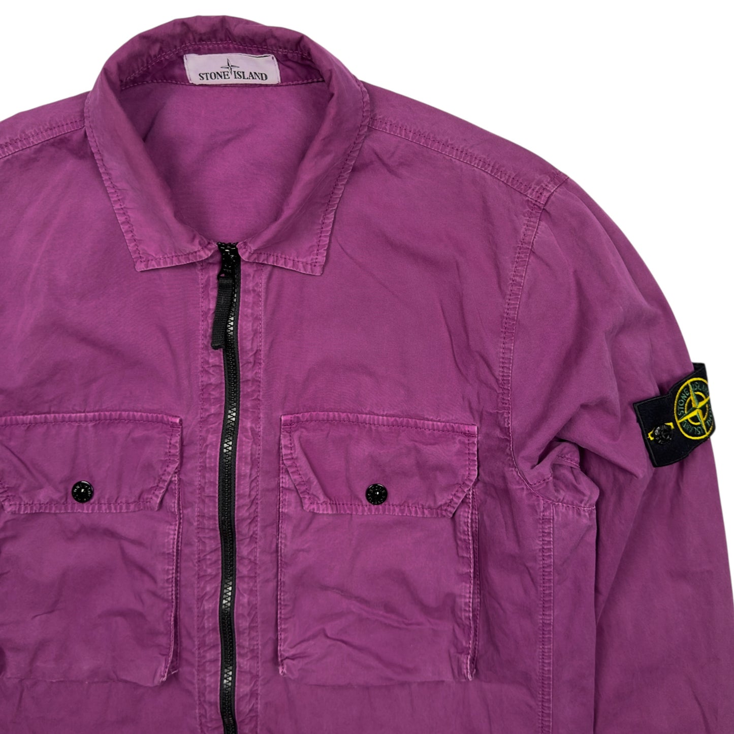 A/W 21 Stone Island Brushed Cotton Overshirt - Purple