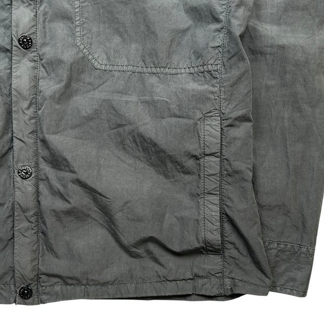 S/S 15 Stone Island Cotton Blend Poplin Multipocket Hooded Overshirt - Grey