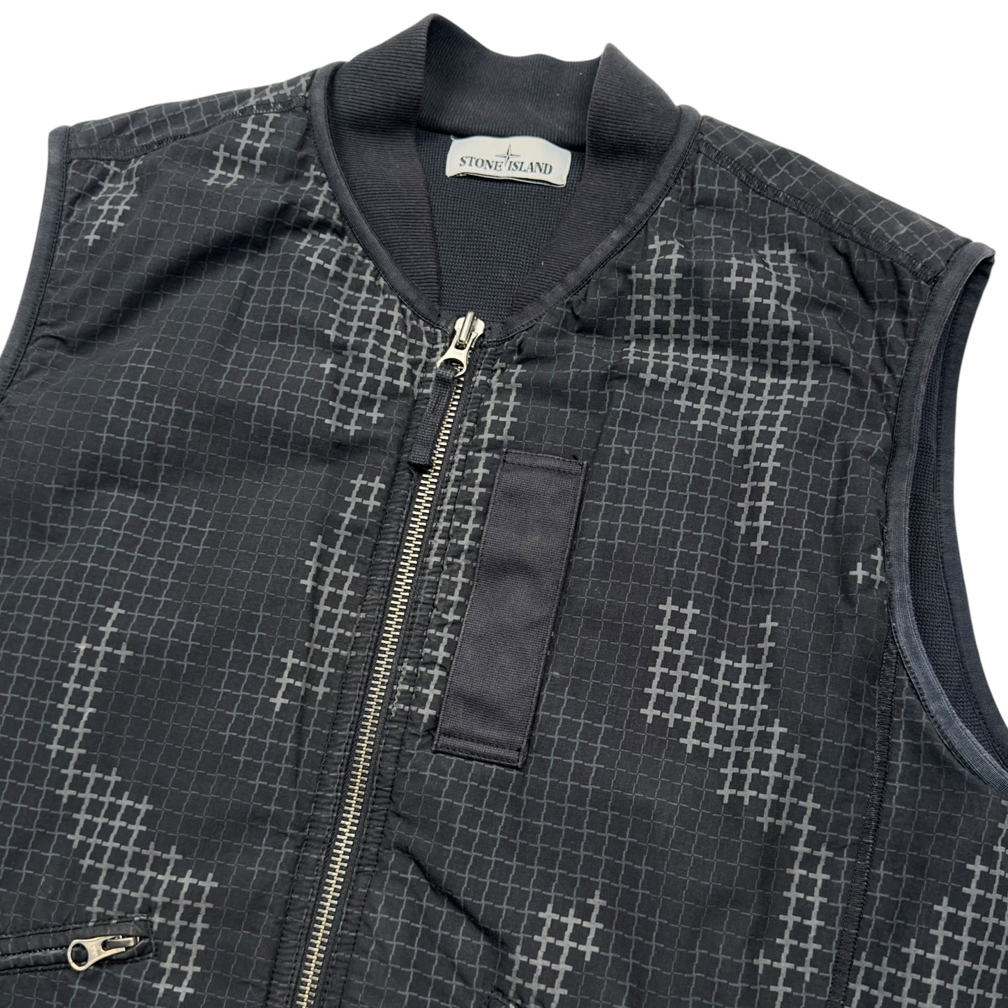A/W 17 Stone Island Full Compact Rip Stop SI Check Grid Camo Gilet