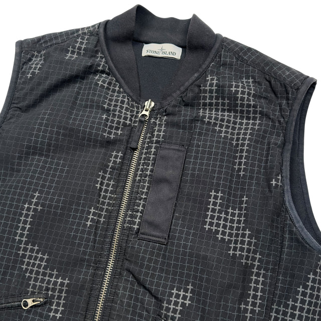 A/W 17 Stone Island Full Compact Rip Stop SI Check Grid Camo Gilet