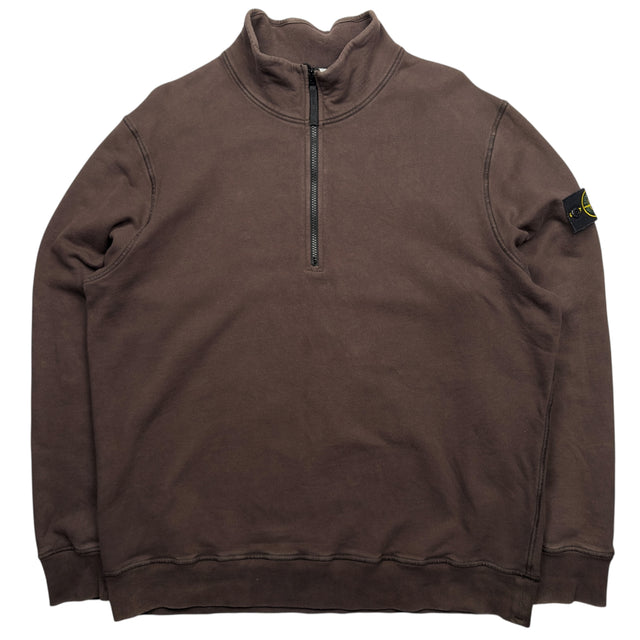 A/W 21 Stone Island Quarter Zip Sweater - Brown
