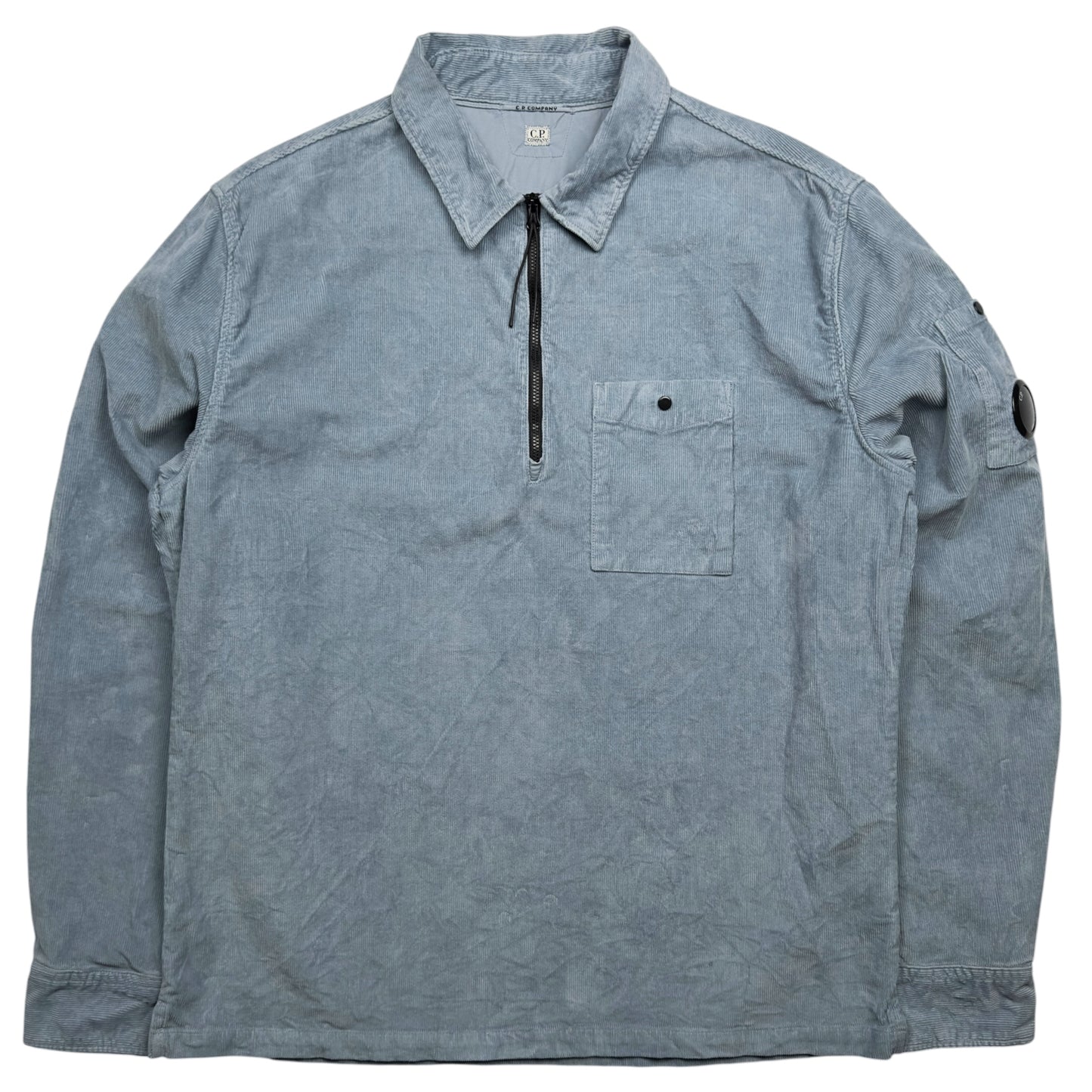 C.P. Company Corduroy Quarter Zip Overshirt - Blue