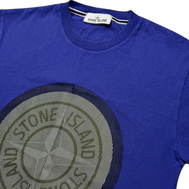 A/W 21 Stone Island 'Lenticular Two' Rubber 3D Logo T-Shirt - Blue