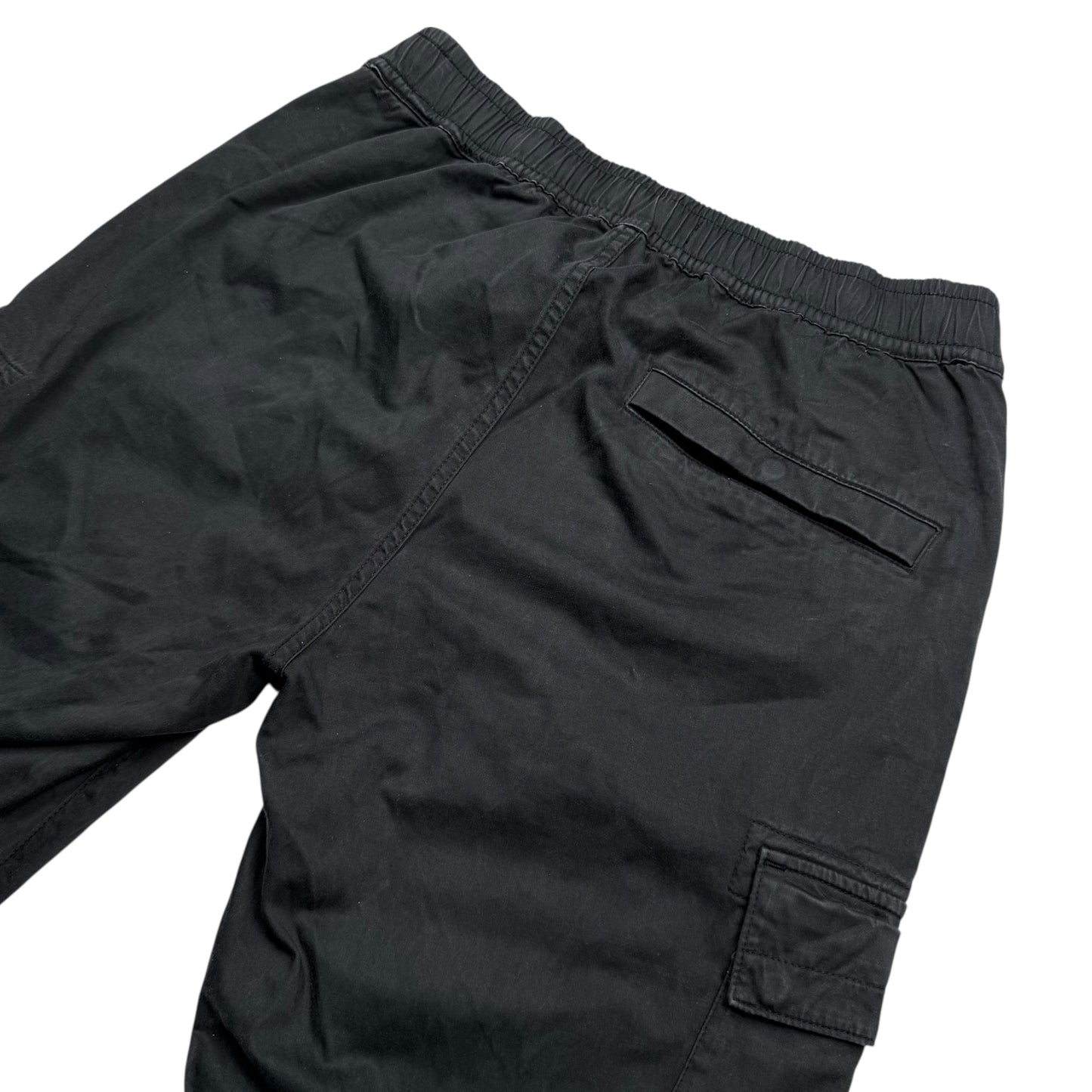 A/W 22 Stone Island Cuffed Cargo Trousers - Black