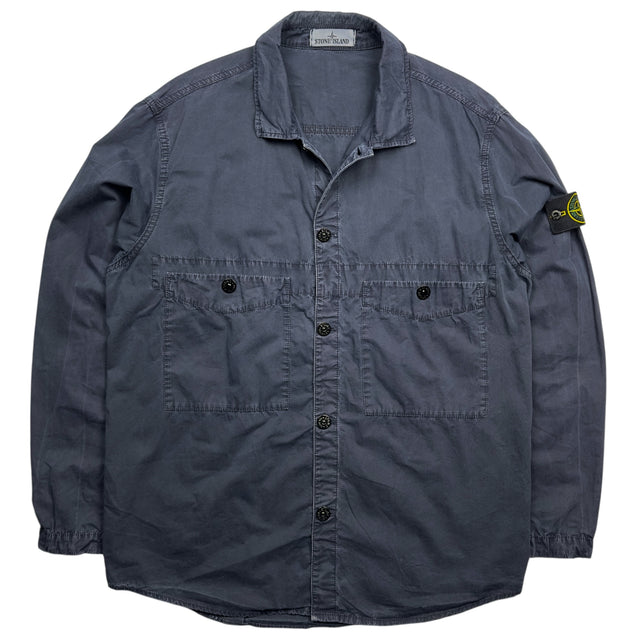 S/S 21 Stone Island Cotton Pocket Overshirt Jacket - Navy