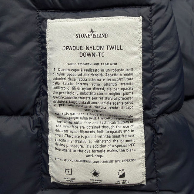 A/W 22 Stone Island Opaque Nylon Twill Down-TC Balaclava Puffer Jacket - Navy