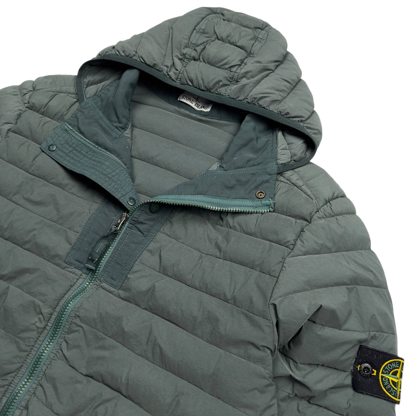 A/W 19 Stone Island Loom Woven Down Chambers Stretch Nylon Down TC Puffer Jacket - Green