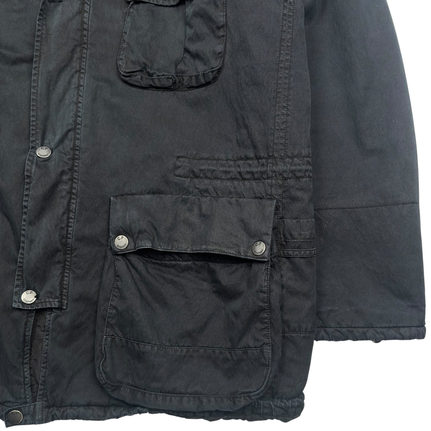 C.P. Company Quilt Lined Goggle Jacket - Black