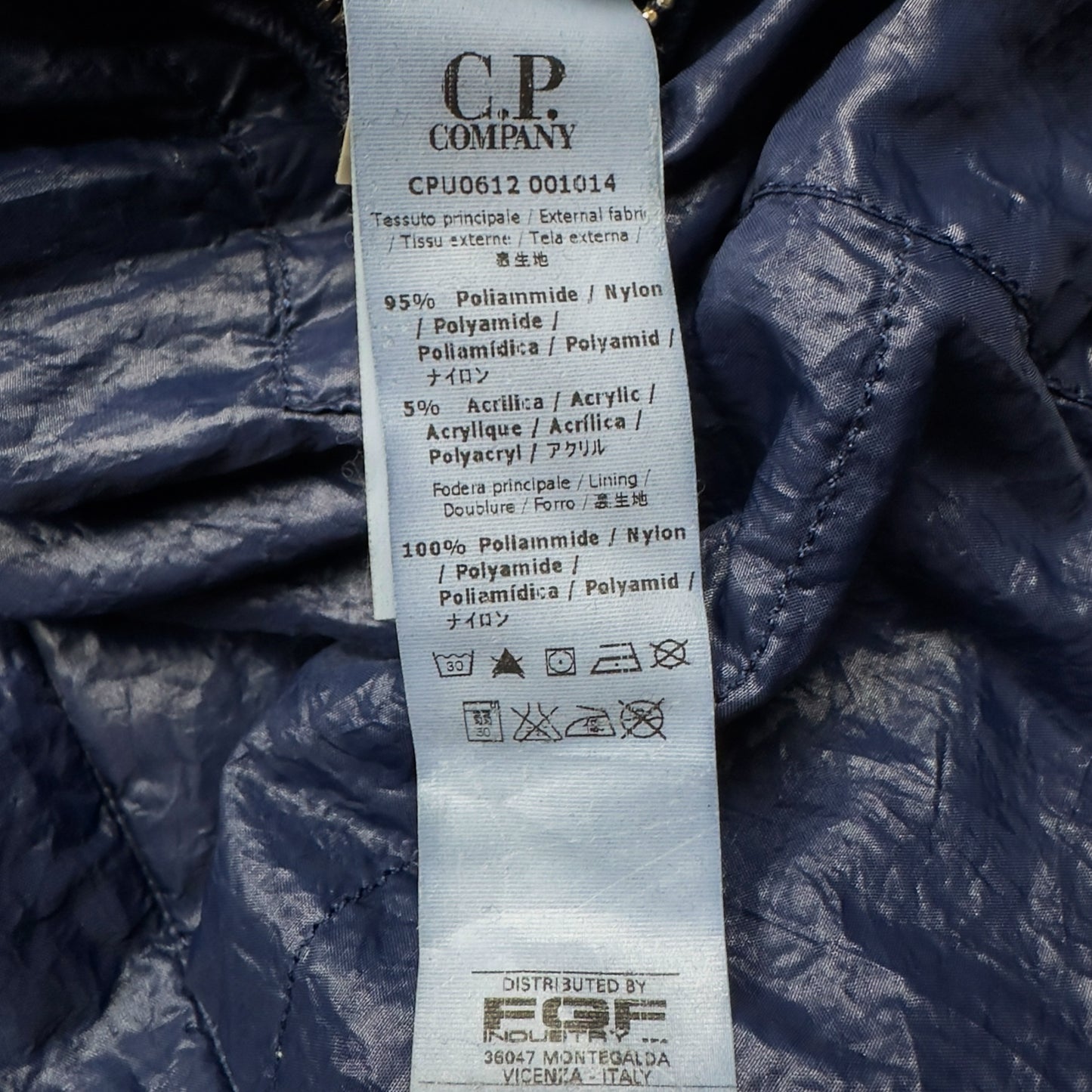C.P. Company Lightweight Padded Goggle Jacket - Navy